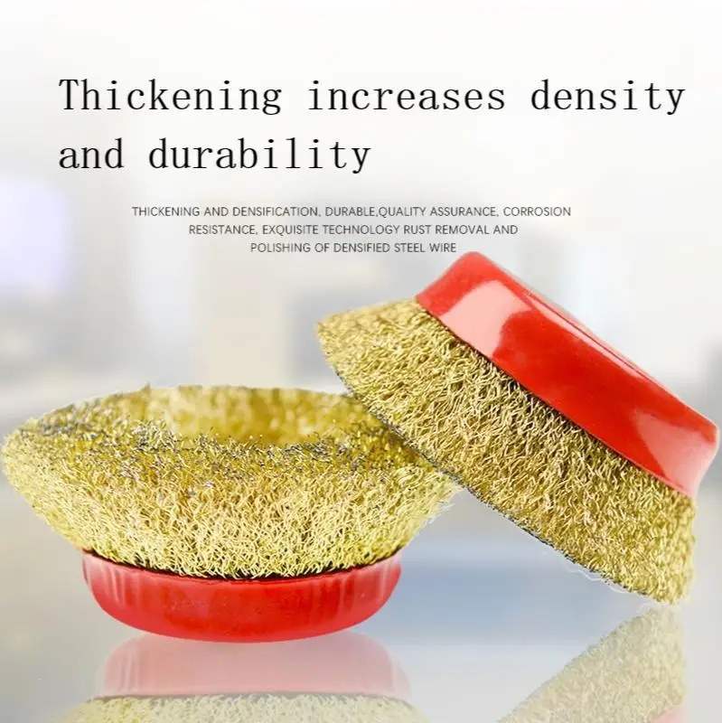 100 angle grinder steel wire brush industrial grade copper wire bowl shaped steel wire wheel rust removal and polishing wheel