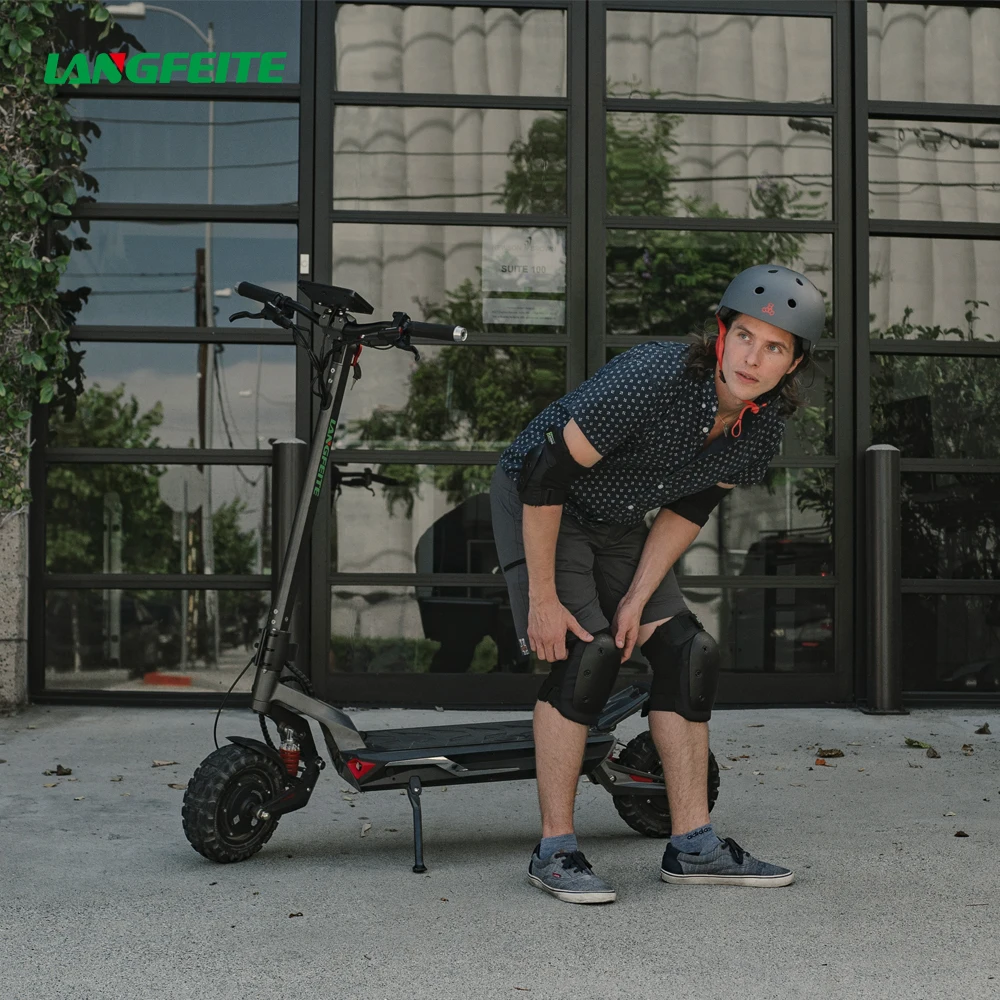 LANGFEITE Brand C1 Global Scooter 50kmh Battery Replacement E Scooter Abe Germany Price Elektrikli Escooter E Electric Scooter