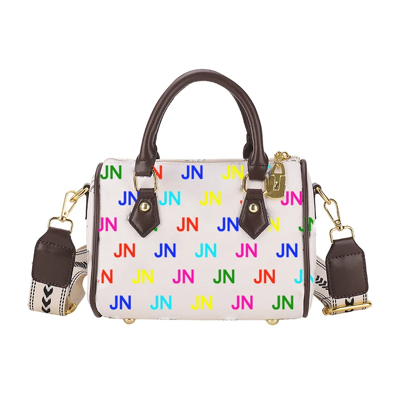 Luxury Custom Purse Graffiti Logo Monogram Cylinder Bags Vegan Leather Crossbody Bag Messenger Womens Purses And Handbags