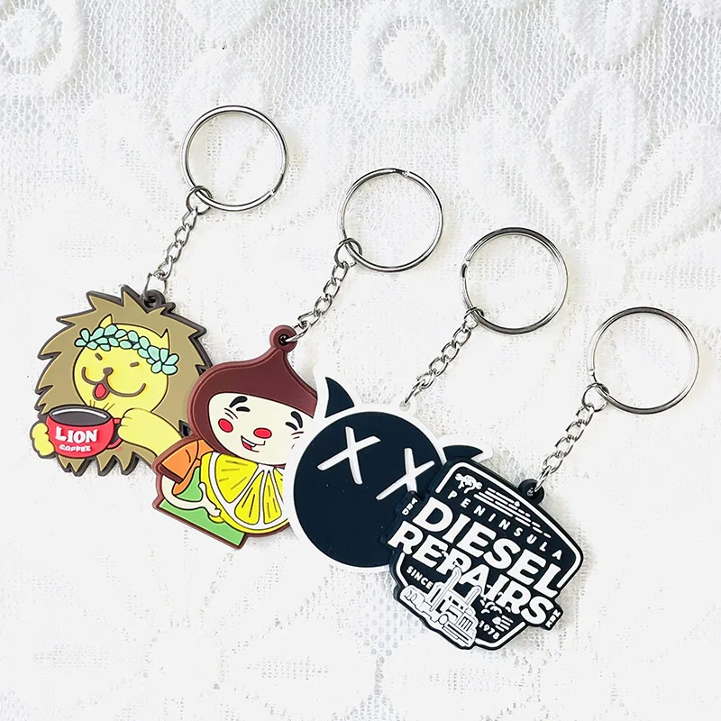 Manufacturer Custom Logo Soft 2D 3D Keychain OEM Made pvc Keyring Cute Rubber PVC Anime Key Chain