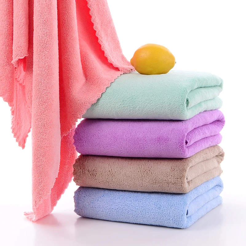 hot sale high qualtiy Quick Dry 70*140 Plain coral bath towel