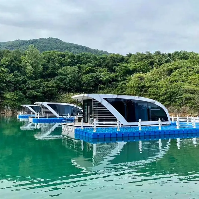 Современный дизайн дом для отдыха на воде 11 м 36ft лодка причала отеля индивидуальная Роскошная из стекловолокна продажи