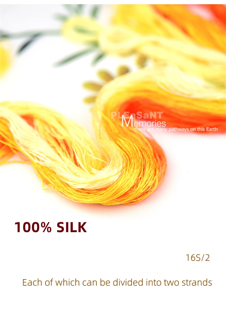 Best Quality 100% Silk Embroidery Line Multi Large Branch  Amazon Hot sale Silk Yarn