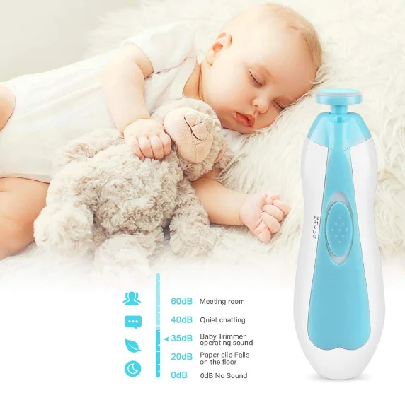 Wholesale baby electric nail trimmer nail clippers with LED light for newborn