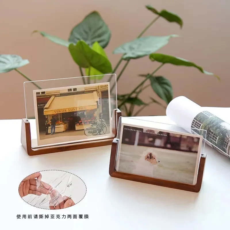 acrylic U-frame Creative setting Solid wood photo frame Wholesale custom logo