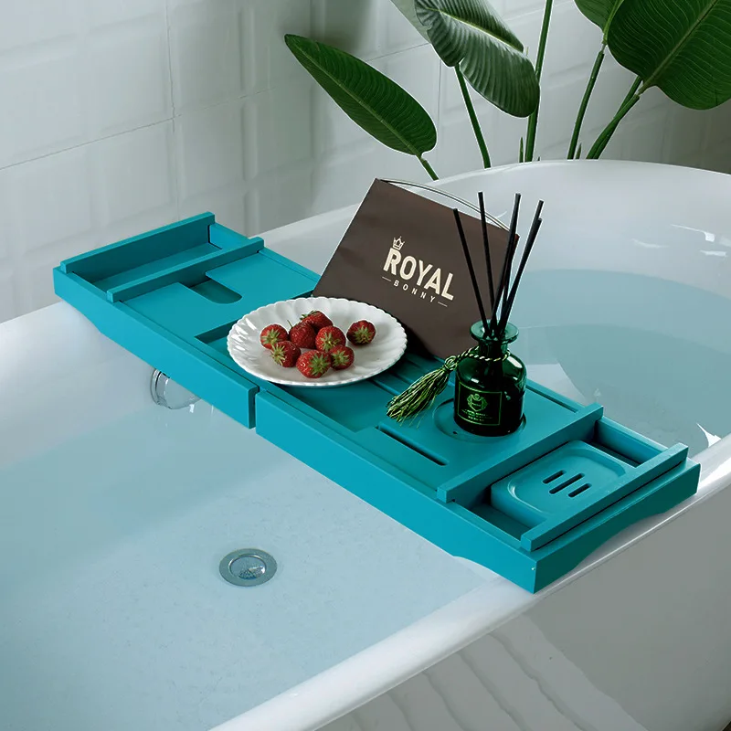 
Bamboo bathtub caddy tray with deeper phone holder 