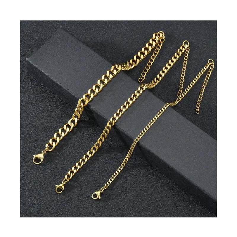 Fashion 14K 18K Gold Plated Copper Men Women Chain Cuban Chain Necklace