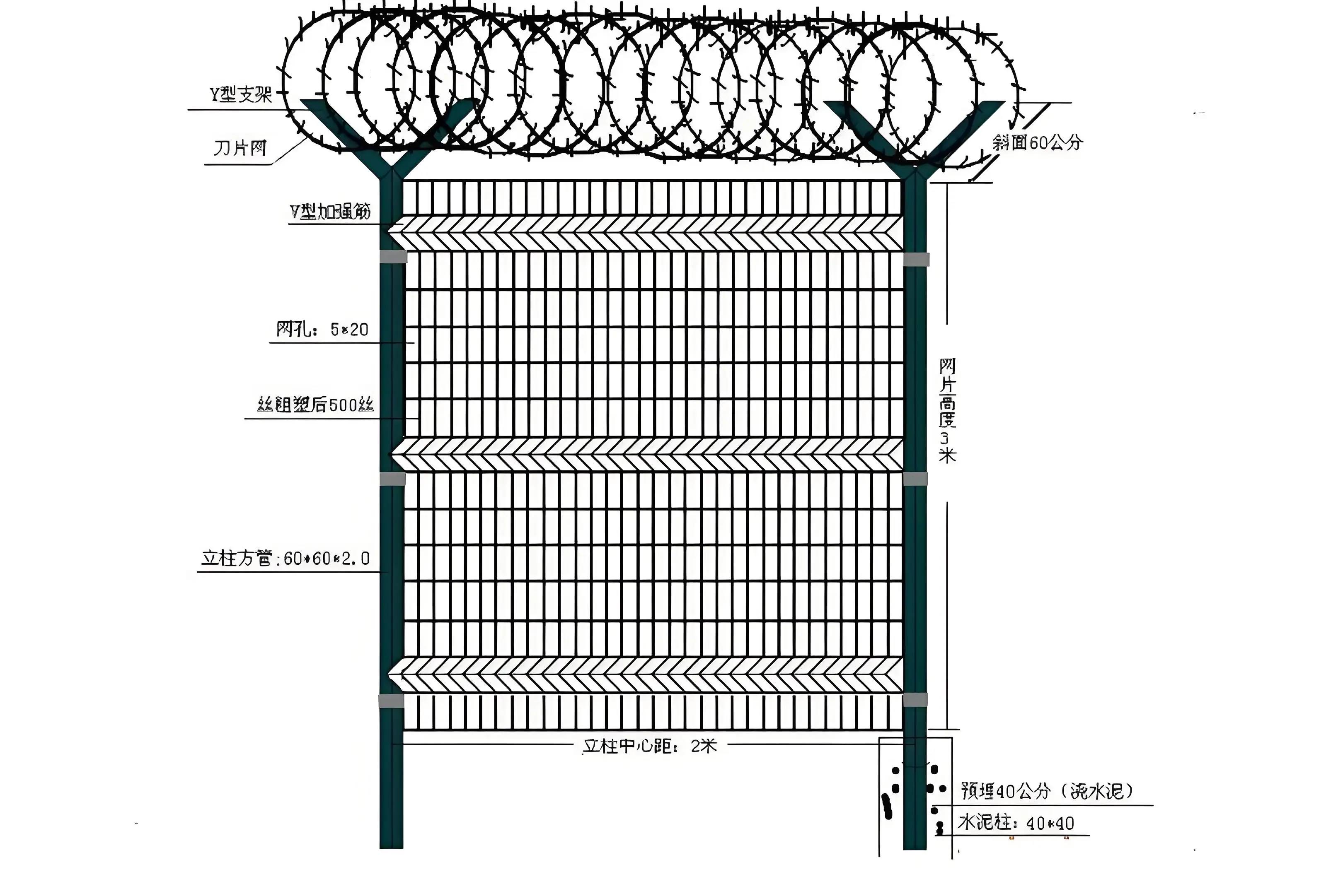 china anping Multiple types high-quality chain link fence  Diamond Mesh Fence sport  highway  farm fence