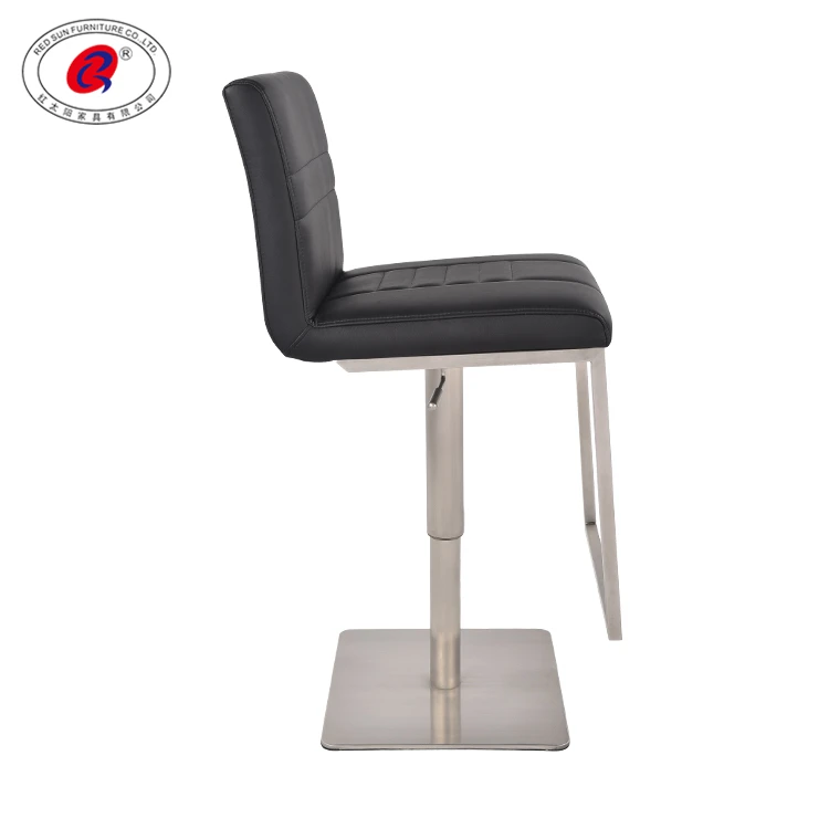 Newest High Quality Barstool Gold Breakfast Bar Stool,High Back Bar Top Chair With Pu Leather Seat And Square Base