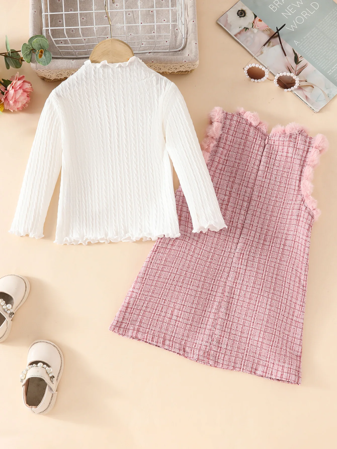 Girls  dress winter thickened Western style children vest skirt suit girls autumn and winter coat skirt