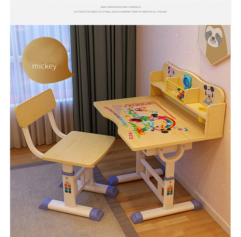 
Cheap new style colorful children kids study table and chair 