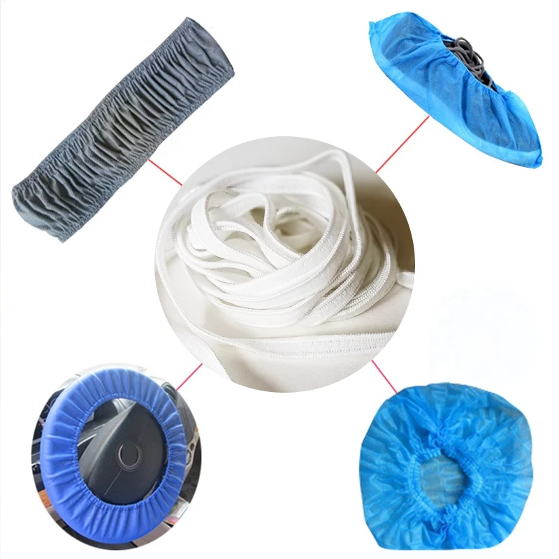 Shower Cap Elastic Tape Medical Hat Elastic Band Flat Elastic Threads Band For Non-woven fabric Clip cap