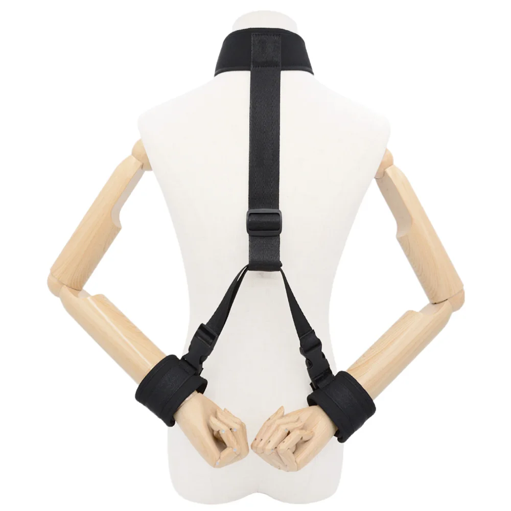 Gelances SM Bondage Back Hand Collar Handcuffs With Eye Patch Female Slave Adult Sex Toy Handcuffs Collar BDSM Other Sex Toy