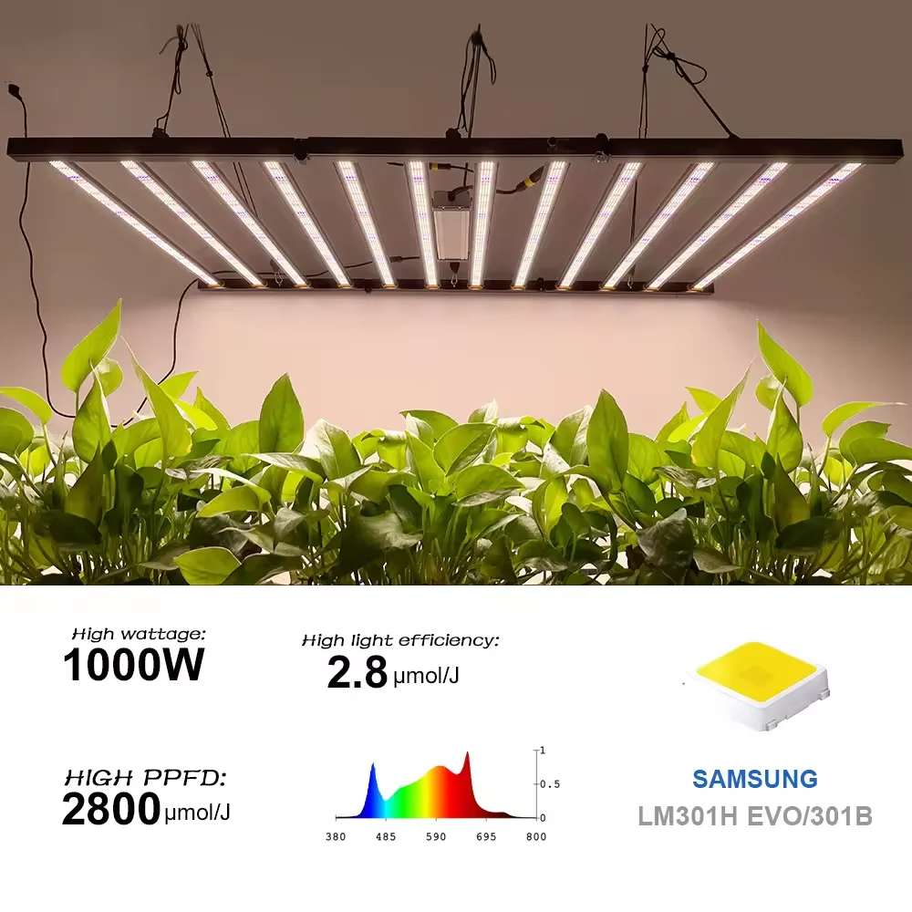 Original Samsung 1200W LED Grow Light with LM281B LM301H EVO Full Spectrum Veg Bloom IP65 Aluminum Grow Lights