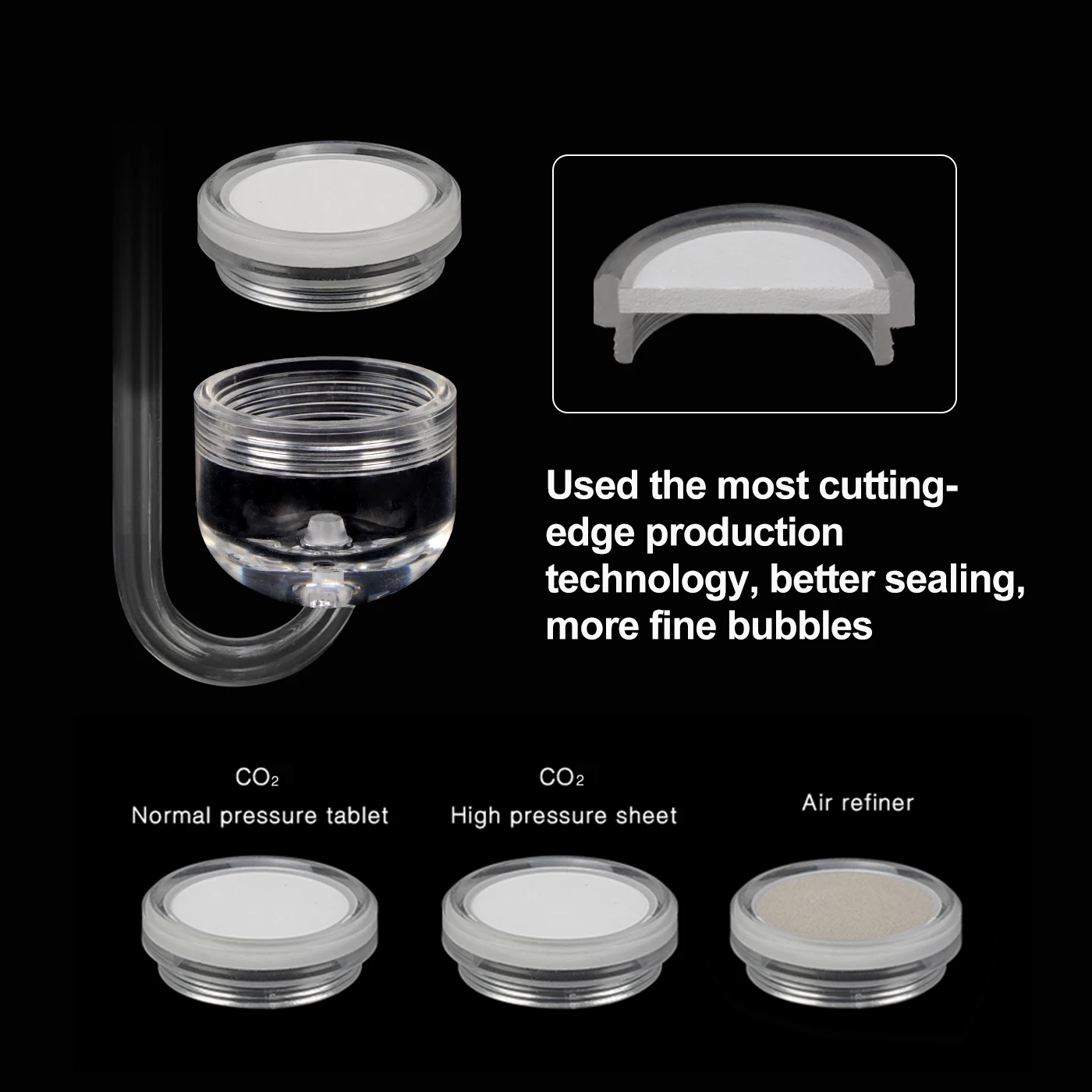 Transparent acrylic aquarium co2 diffuser atomizer