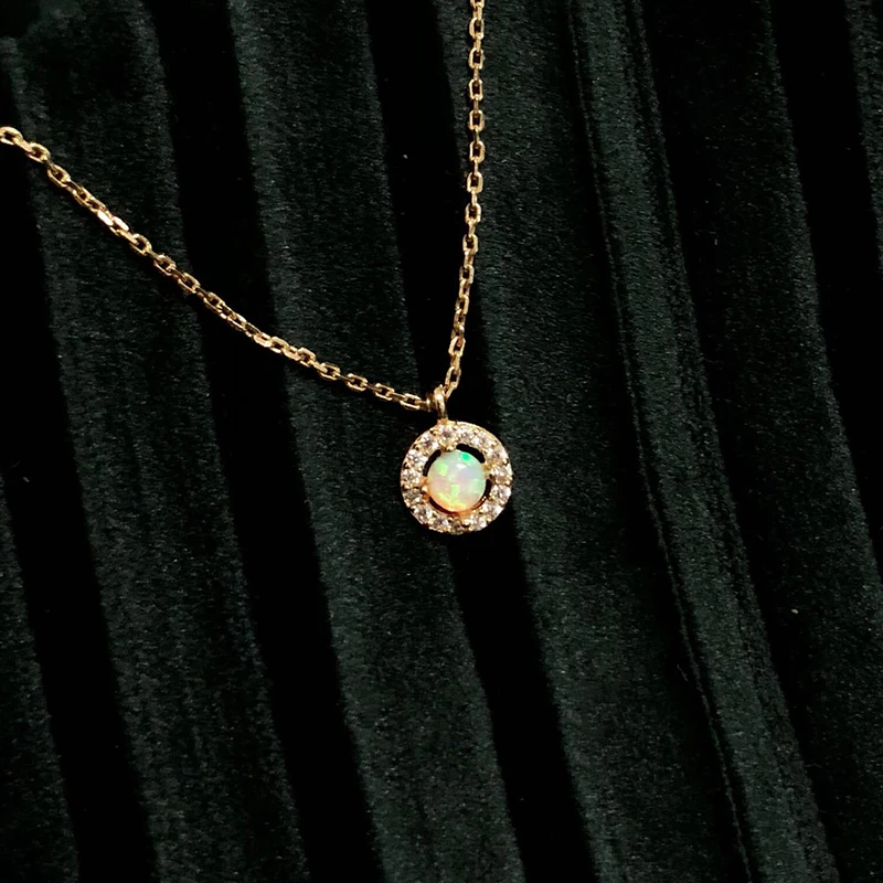 Luxury Sterling Silver 925 Jewellery Opal Flower Star Moonstone Heart Pendant Necklace Opal Jewelry for Women Girls