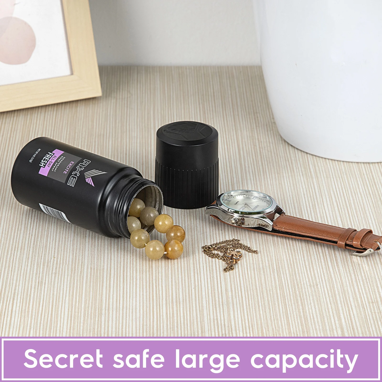 AXE Spray Can Diversion Safe Stash Hidden Storage with Smell Proof Bag