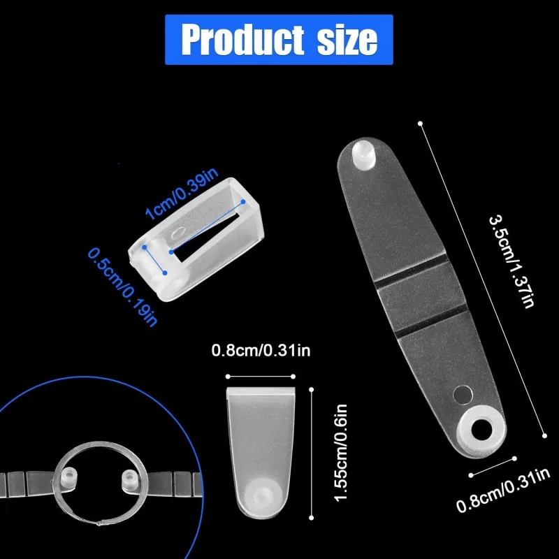 100pcs Small Plastic Keychain Clips, Clear Acrylic Plastic Keychain Connector Snaps for Office Credit Card Craft Jewelry Making