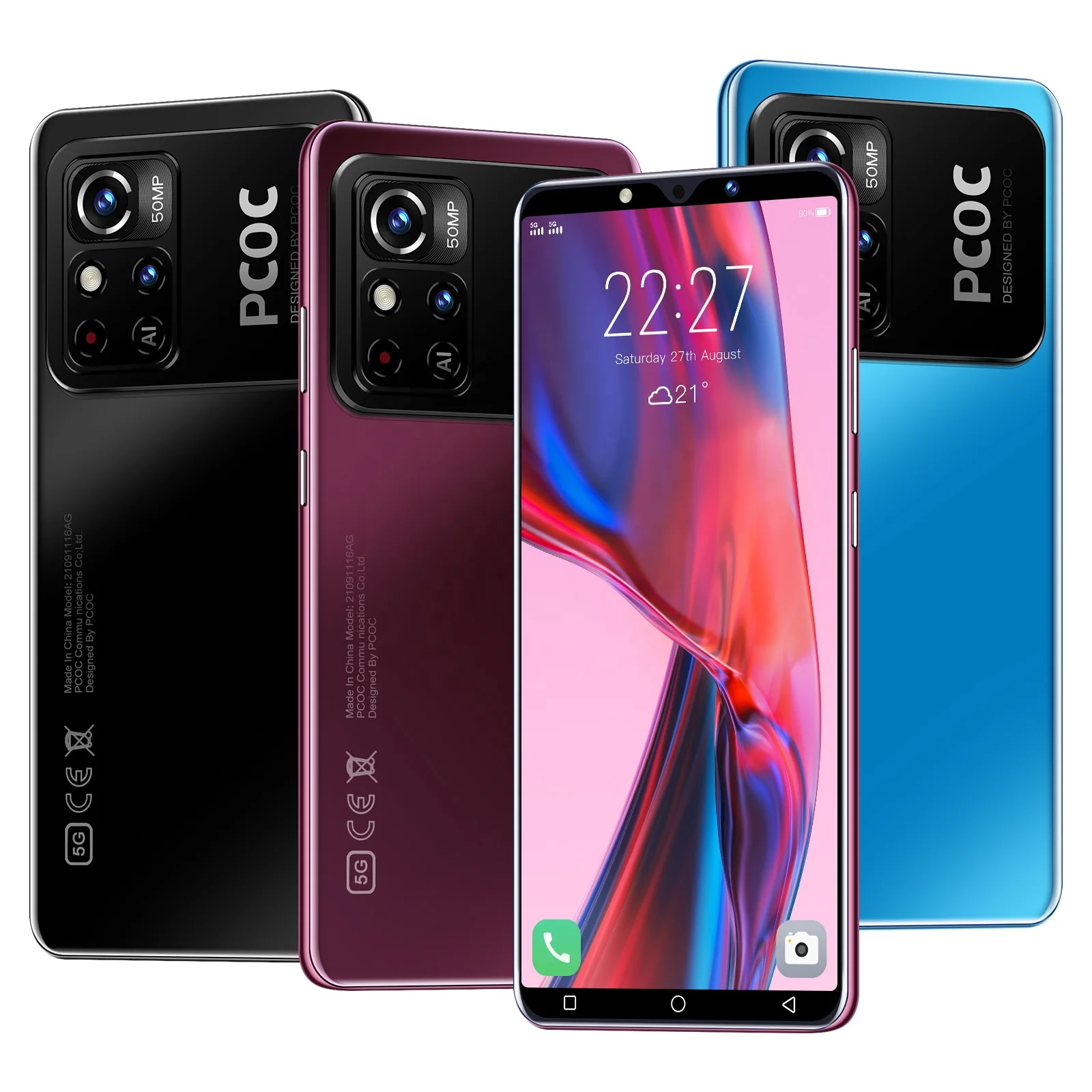 High Quality M4 Pro Mobile Cell Phone 16GB+512GB 5.8 inch Screen Full Display 5000mAh Android 12 System 5G Gaming Smartphone