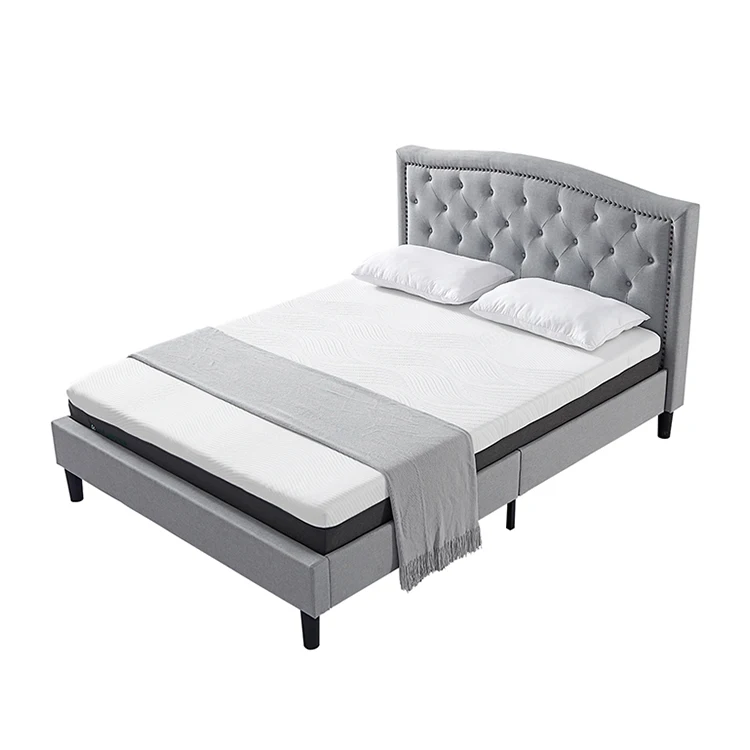 Hot Selling High-density Elastic Sponge Household Bed Frame Pine Fashion Simple Large Double King Queen Size Bed