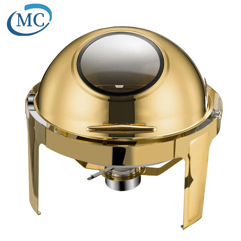 Hotel Buffet Commercial Equipment Food Warmer Stainless Steel Top Round Clamshell Chafing Dish Warmer For Party Chafing Dishes