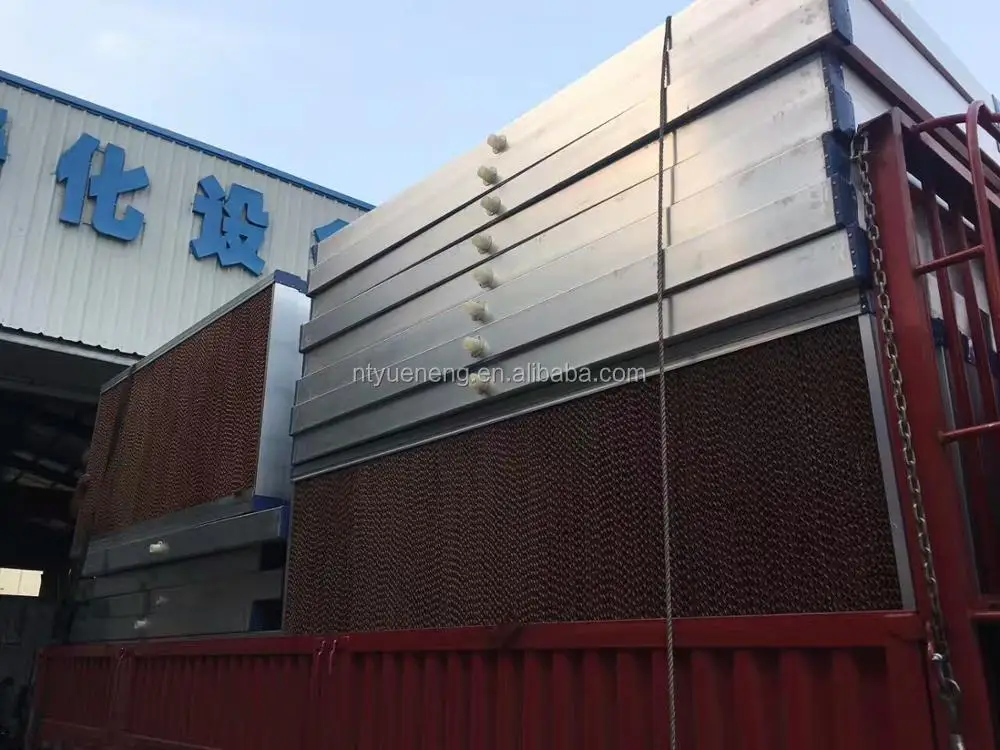 Poultry farm wet curtain evaporative cooling pad wall cooling system