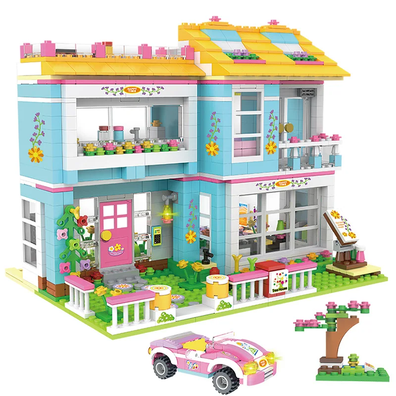 
High quality toy Sluban New Pink Dream Snooker Club Plastic Assembled Building Blocks For Girls Gift 