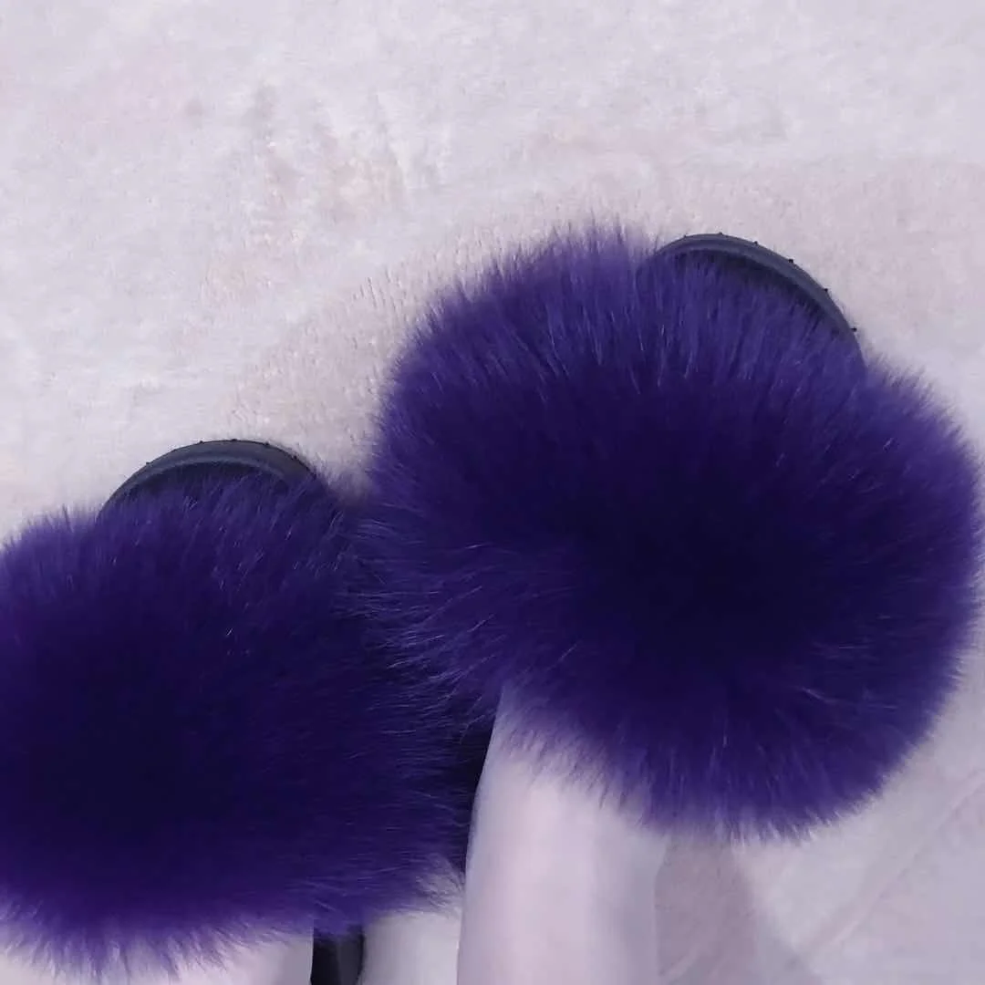 
Slipper accessories fur fox fur slides baby fox fur slides 