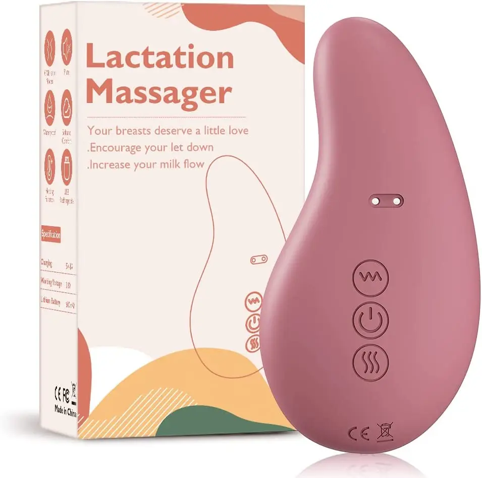 Medical Grade Silicone Hands Free Warming Lactation Massager for Maternity Use