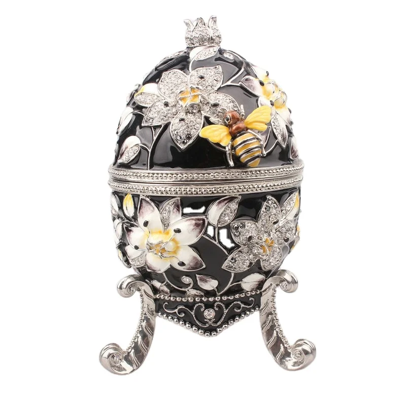 Russian style egg trinkets Fashion exquisite jewelry box Bee egg jewelry box