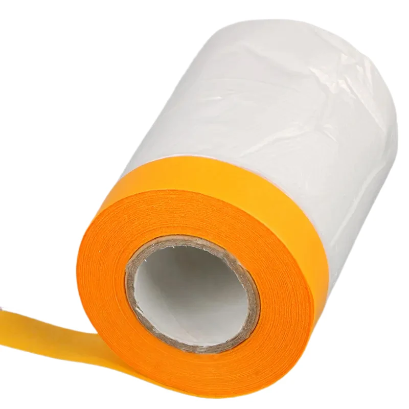 Pre Taped Masking Film Paint Masking Film Customizable Waterproof Paint Masking Film for Dust