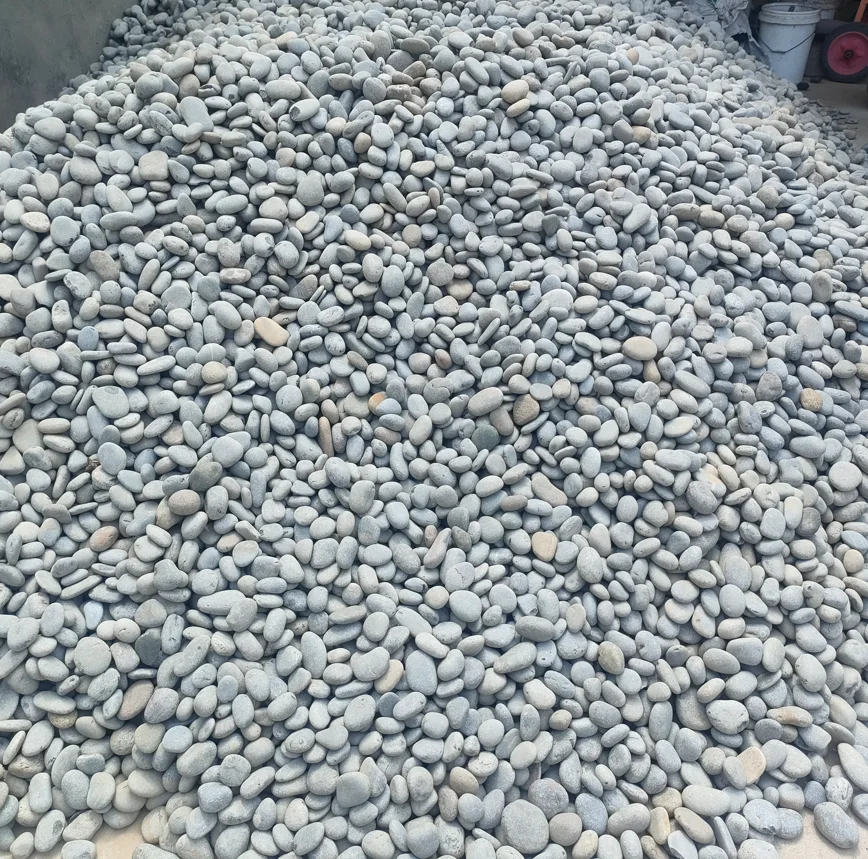Factory custom natural grey river pebble stone round cobble stone for decoration aquarium pebbles