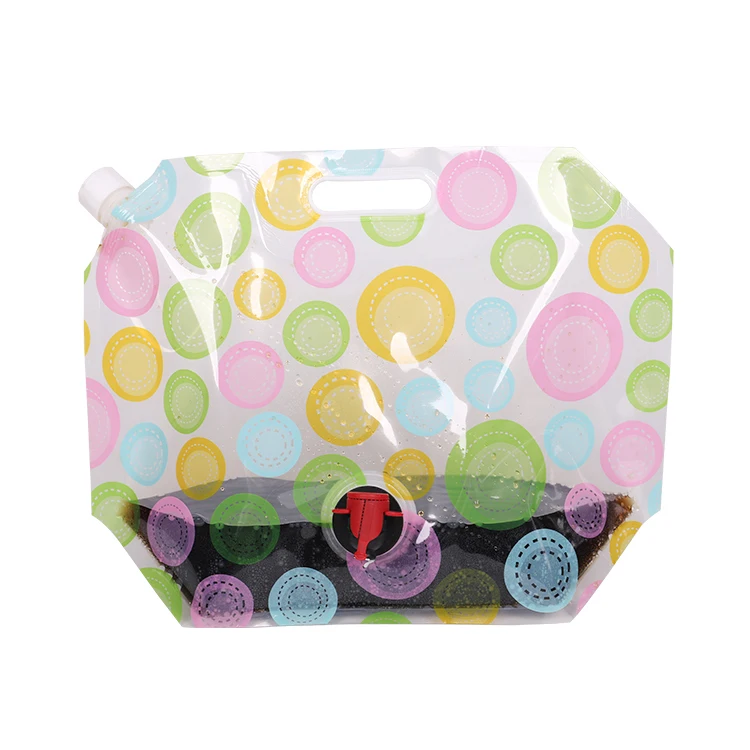 Hot Sale Wholesale Half Gallon Plastic Drink Packaging Water Pouch Beverage Bag With Dispenser