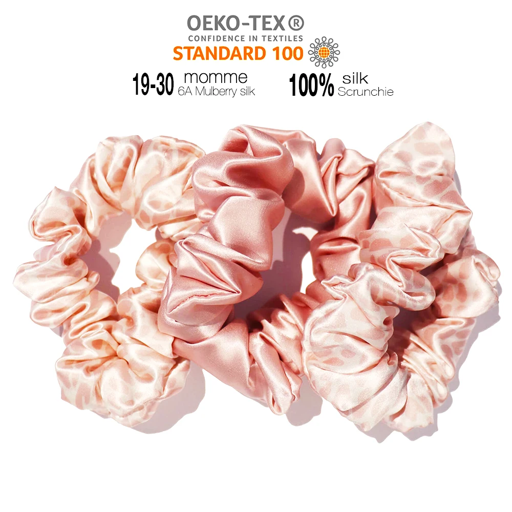 Wholesale Modern Style Silk Hair Band  Accessories Pure Mulberry Satin Silk Scrunchies custom silk scrunchie