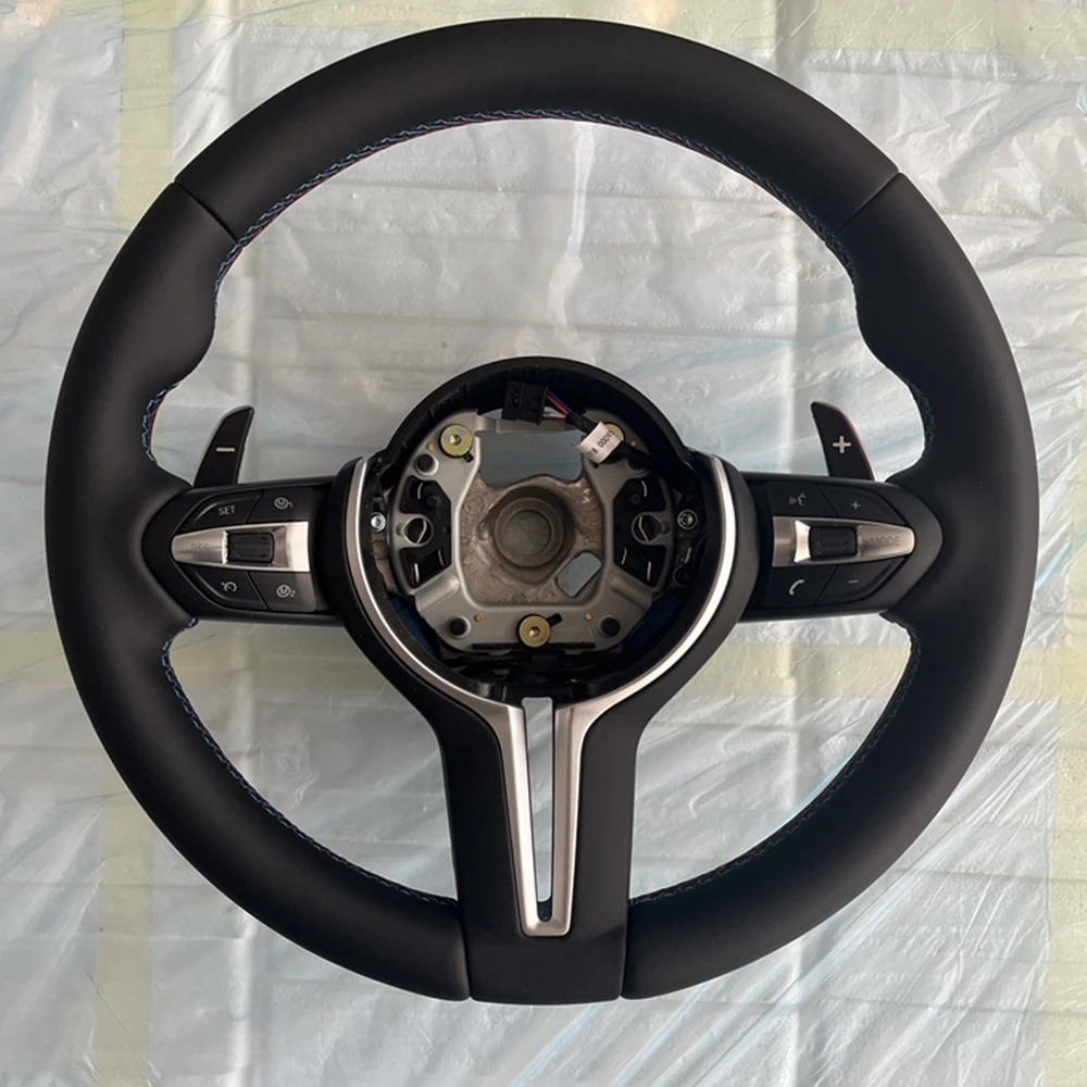 Custom Black Perforated Leather Steering Wheel For BMW F10 F11 F31 F20 F21 F22 F25 F26 F15 F16 F35 F36 F32 M3 M6 F80 F82  F30