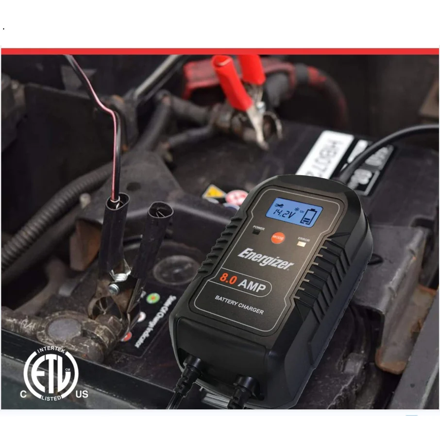 Energizer 8Amp Fully-Automatic Smart Charger 6V 12V Battery Charger Battery Maintainer Trickle Charger