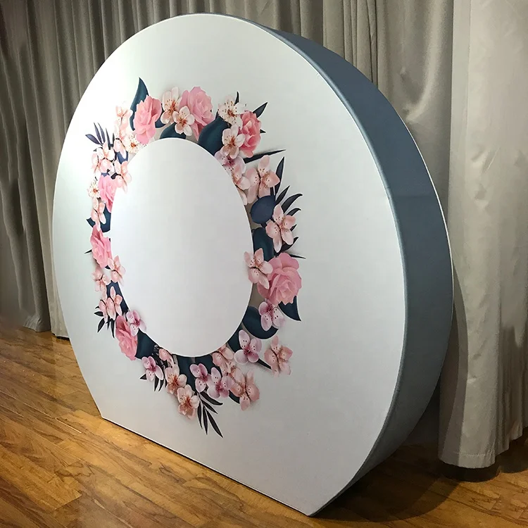 Selling Custom Design Trade Show 3D Back Walls Portable Trade Show Display Tension Fabric Wall 3D Moon Shape Backdrop