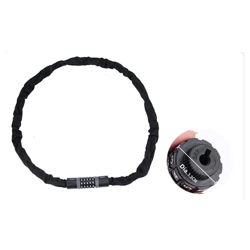 Bike Chain Lock(0.6M), 5 Digit Resettable Combination Password Bicycle Lock,Heavy Duty Anti-Theft Cycling Cable Locks