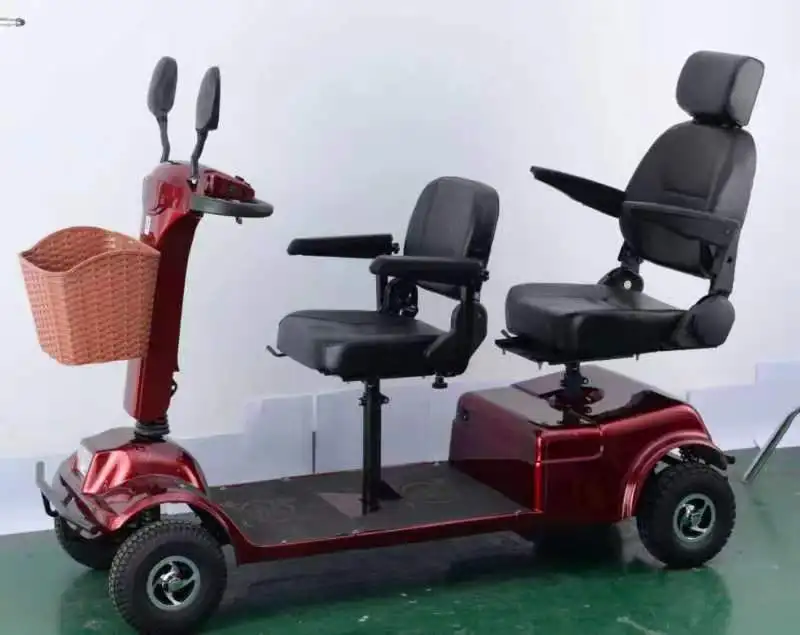 New design cheap double seats big power four wheels mobility scooter with double shock absorber can go 20KM for elderlys
