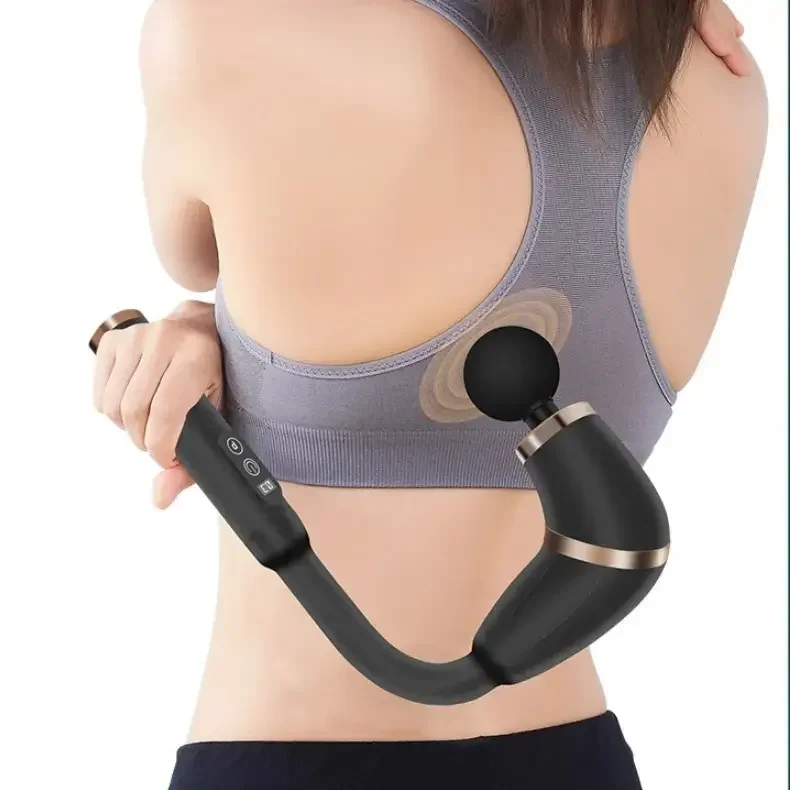 2024 Deep Tissue Full Body Handheld Massager Powerful Fascia Gun Massage Hammer U-Shaped Massage Gun With Extended Handle