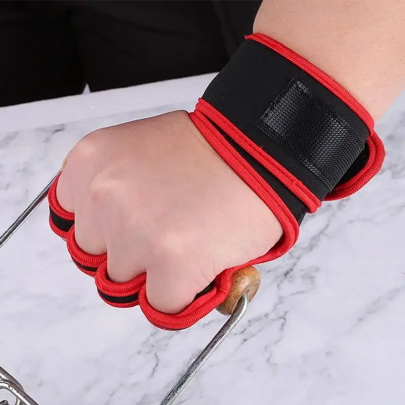 Fitness fingerless wrist support anti-slip breathable weightlifting gym riding half-finger gloves