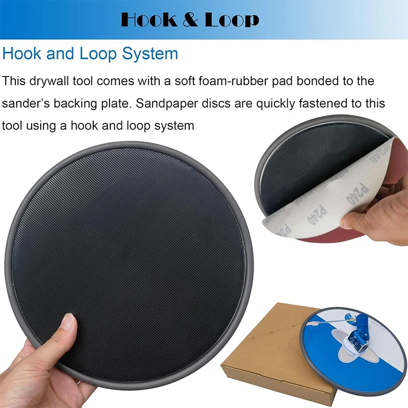 Hand Sander Hook and loop Hand Drywall Sander for Wall Cleaning and Polishing Drywall Radial Sander