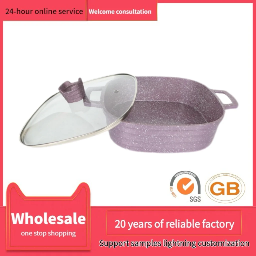 10pcs Die Cast Granite Aluminum Square Soup Pot Set Non Stick Pan Frying Set Kitchenware Sets Cookware for Gas Stove