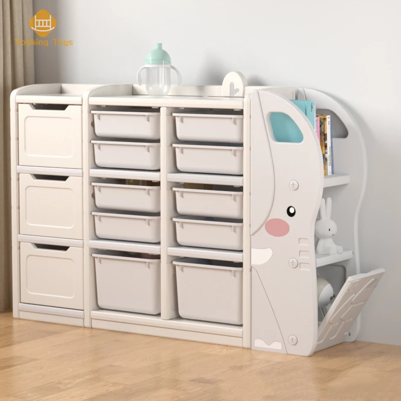 H136 X W32 X D97Cm Toy Rack Organizer Baby No Toxic Shelf Toy Children Cabinet For Storing Toys Plastic Drawer For Clothes