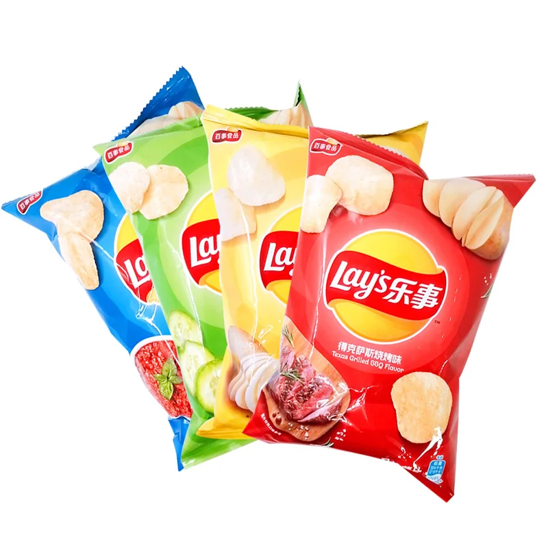 Popular Food Snacks Classic Cooked Crispy Potato Chips In Bulk 40g