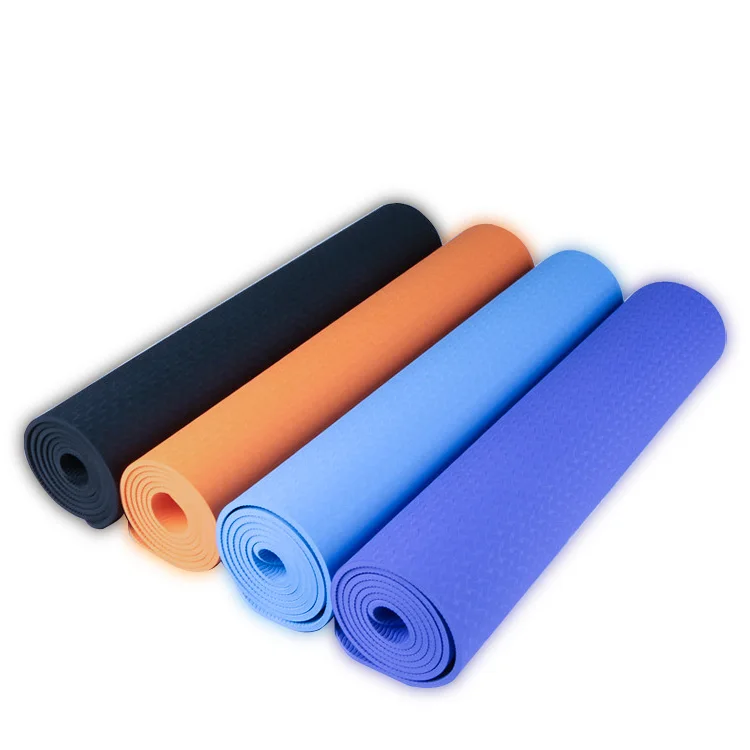 Eco Friendly 5mm 6mm 8mm TPE Fitness Travel Yoga Matt With Custom Pattern