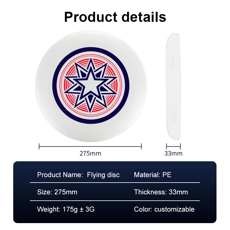 Custom Logo Premium Outdoor Games Golf Disc 175g Team Ultimate Sport Frisbeed