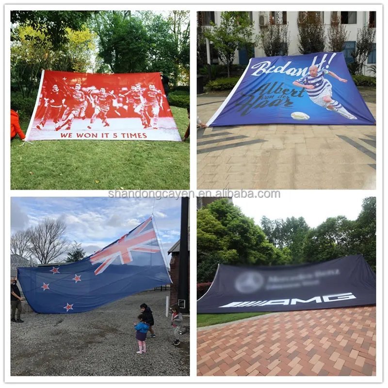 2024 Professional 100D Polyester Outdoor Large Size Digital Printed Custom Big Flags Stadium Sport Event Advertising Giant Flag