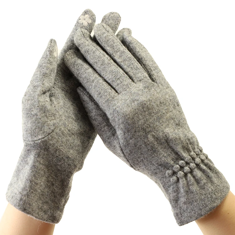 Fleece heated gloves for women outdoor gloves with design fashion finger gloves