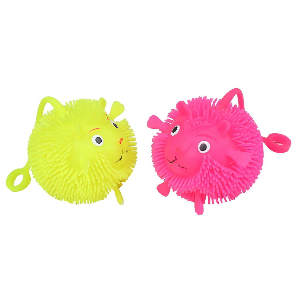 KEHUI Stress Reliever Stretch Toy Hot Style Fidget Lighting Animal Squeeze Toy Lion Puffer Ball For Kids